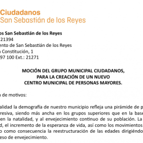 Ciudadanos (C’s) San Sebastián de los Reyes presenta una moción para pedir la creación de un nuevo Centro de Mayores