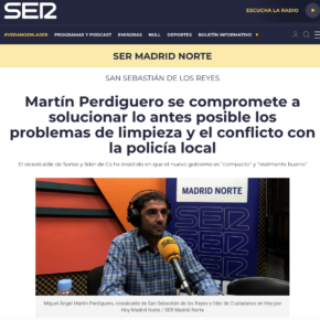 Martín Perdiguero se compromete a solucionar lo antes posible los problemas de limpieza y el conflicto con la policía local