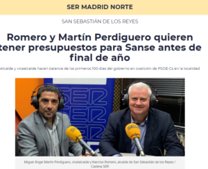 Entrevista 100 días gobierno de san sebastián de los Reyes Miguel Ángel Martín Perdiguero Narciso Romero